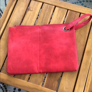 NWT soft vegan leather clutch purse with wristlet